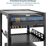 Tecmojo 2 Pack 1U Server Rack Horizontal Cable Management with Cover,2.6“ Depth - Image 4