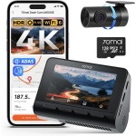 70mai 4K Dash Cam Front and Rear, Built in Wi-Fi 6 & GPS Car Camera, Super Night