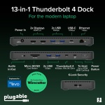 Plugable Thunderbolt 4 Dock, 100W Charging (96W Certified), Dual HDMI Docking - Image 2