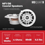 MB Quart NF1-116 Nautic Series Marine Coaxial Speakers 6.5 Inch, 80-Watt - Image 4
