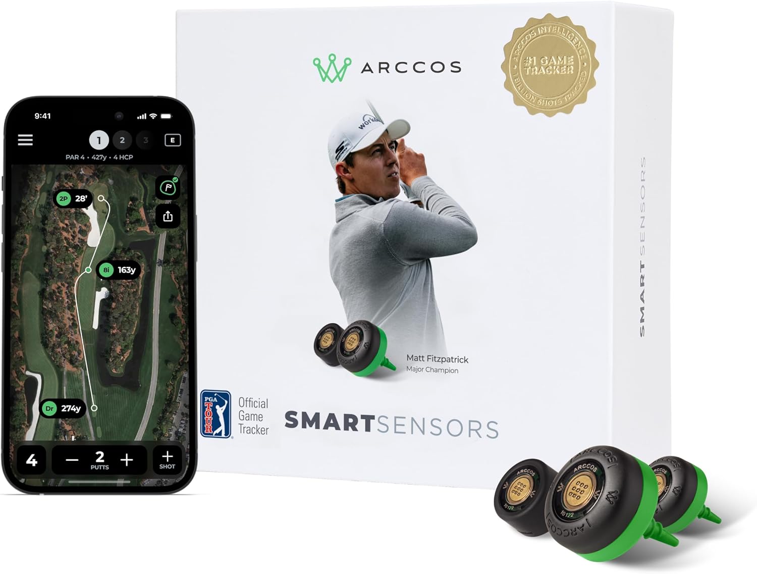 71jI7bRulOL._AC_SL1500_.jpg Arccos Smart Sensors: Automatic Golf Game Tracking System, A.I. Powered GPS - Image 1