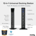 Plugable 13-in-1 USB C Docking Station 4K Triple Monitor with 100W Power - Image 2