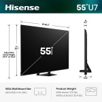 Hisense 55" U7 Mini-LED ULED 4K UHD Best Premium Gaming Google Smart TV (55U7SG, - Image 3