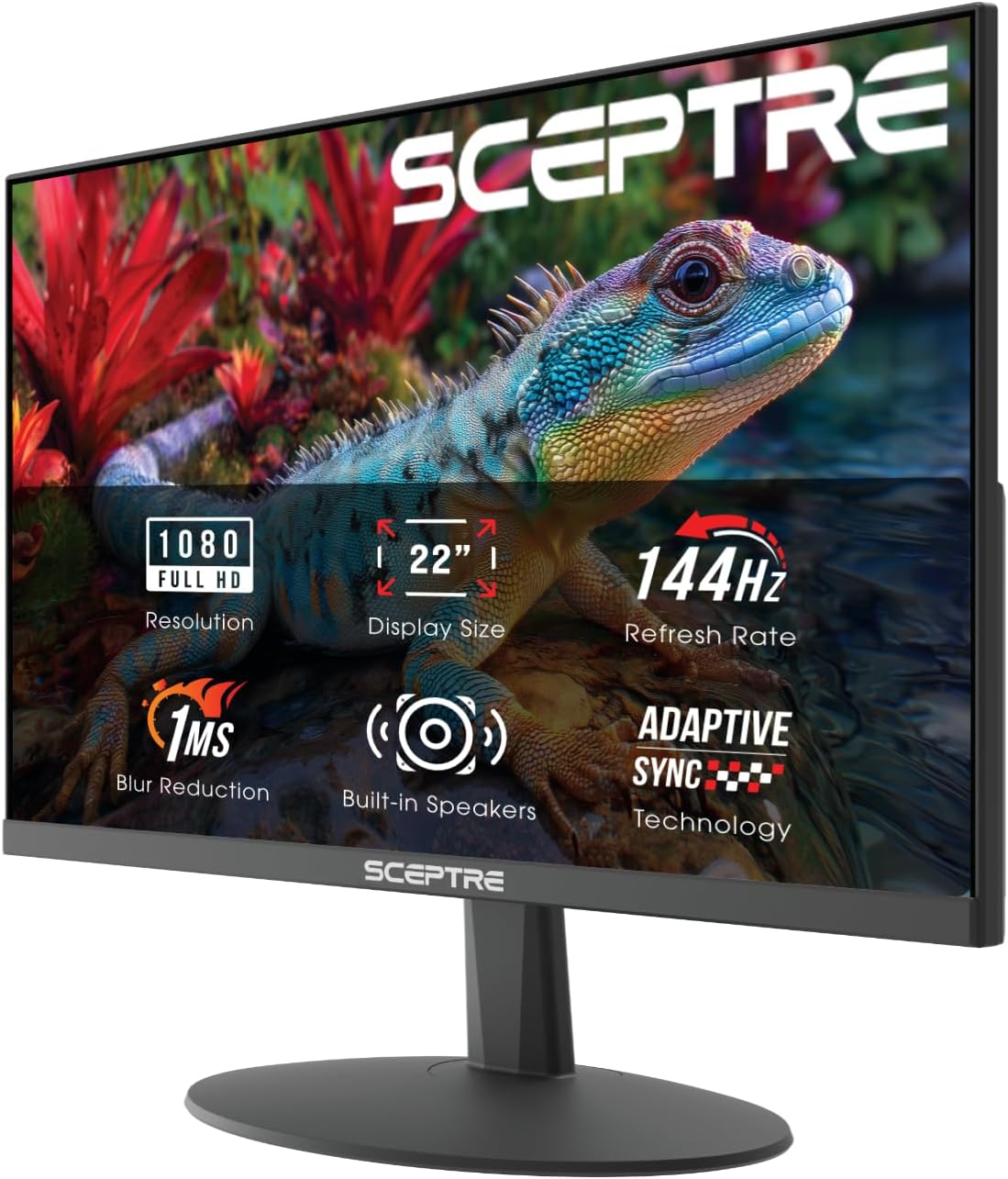 71mE4lZ2zRL._AC_SL1500_.jpg Sceptre New 22-Inch Gaming Monitor, FHD 1080p, Up to 144Hz, HDMI, DisplayPort, - Image 1