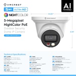 Amcrest 5MP AI Turret IP PoE Camera w/ 49ft Nightvision, Security IP Camera - Image 8