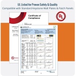 Tecmojo UL Listed 24-Port Cat6A UTP Patch Panel with Lnline Keystone Couplers, - Image 2
