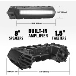BOSS Audio Systems ATV95LED ATV UTV Sound System, Amp and 8 Inch Speakers - Image 4