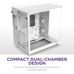NZXT H6 Flow | CC-H61FW-01 | Compact Dual-Chamber Mid-Tower Airflow Case | - Image 3
