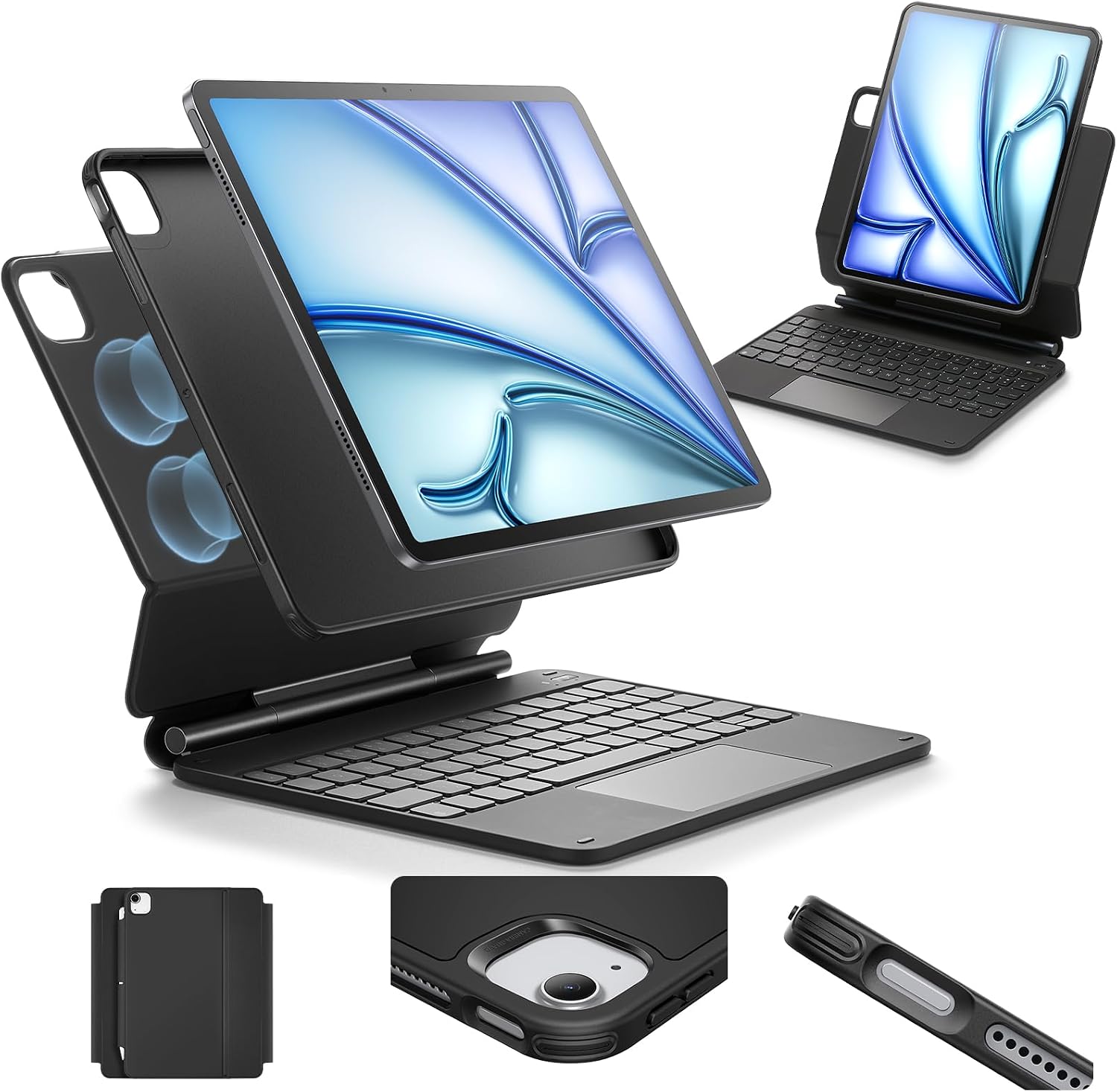 71t3L5f3UhL._AC_SL1500_.jpg ESR for iPad Air 11/Pro 11 Inch Case Keyboard, Multi-Mode Magnetic Stand - Image 1