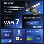EDUP® PCIE WiFi 7 Card BE6500 Wi-Fi 7 Wireless Network Card for PC - Image 2