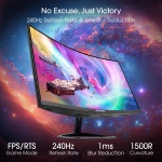 Sceptre 27-Inch Curved Gaming Monitor, FHD 1080p, 240Hz, 1500R, DisplayPort - Image 4