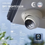 AMLINK 5MP POE Security Camera System Outdoor, 8CH POE NVR, 4pcs 5MP Turret - Image 6