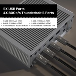 CalDigit TS5 Thunderbolt 5 Dock - 15 Port, 140W Charging, 80Gb/s TBT 5 x 4, - Image 7