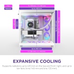 NZXT H9 Flow RGB+ - Dual-Chamber ATX PC Case - White - Image 5