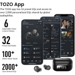 TOZO NC9 Hybrid Active Noise Cancelling Wireless Earbuds, 60H, LED Display - Image 6