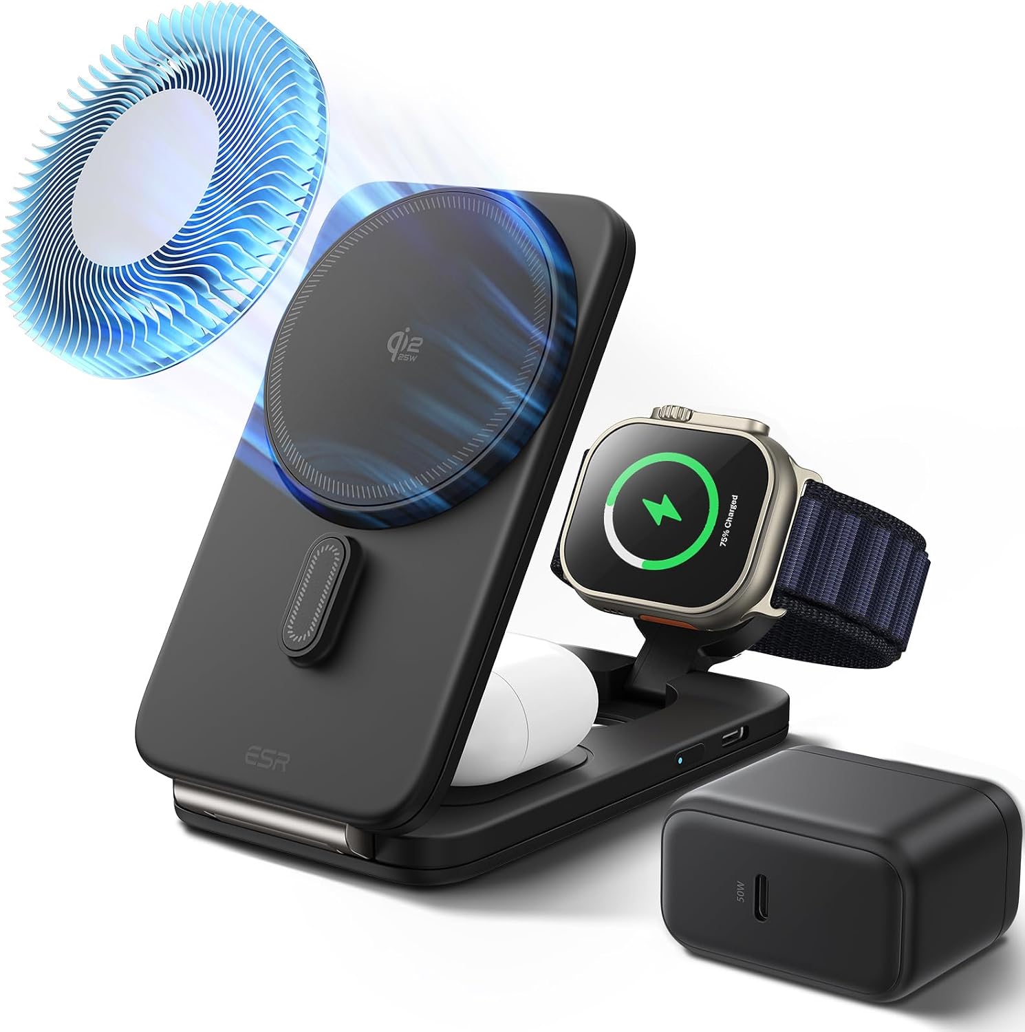 71y46CTfnqL._AC_SL1500_.jpg ESR 3 in 1 Charging Station, Qi2.2 Certified for iPhone 17/16 with iOS 26 - Image 1