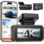 70mai A810 Lite 4K Dash Cam Front and Rear, 5GHz Wi-Fi 6 DashCam, Car Camera 4G