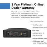 Planet Audio P8AWK 8 Inch Under Seat Powered Car Subwoofer, 8 AWG Wire Kit - Image 3