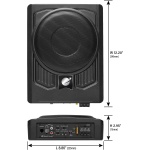 Planet Audio P8AWK 8 Inch Under Seat Powered Car Subwoofer, 8 AWG Wire Kit - Image 4