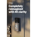 Ring Wired Doorbell 4K Pro (Newest Model), Retinal 4K with wide-angle video, 10x