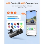 70mai Dash Cam M310, Dash Camera for Cars 1296P QHD, Smart Dash Cam Front Built - Image 8