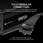 CORSAIR RM850e (2025) ATX 3.1 PCIe 5.1 Ready 850W Power Supply – Black - Image 4