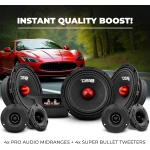 DS18 Bundle Car Speakers 4X PRO-GM6B 6.5" Midrange Speakers and 4X PRO-TWX1/BK - Image 2