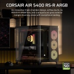 CORSAIR AIR 5400 RS ARGB Triple-Chamber Panoramic Mid-Tower PC Case – Black - Image 2
