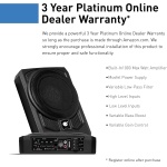 Planet Audio P10AW 10 Inch 1000 Watt Powered 4 Ohm Under Seat Car Subwoofer - Image 2