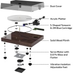 Fluance RT85 Turntable with Ortofon Cartridge, Acrylic Platter, Speed Control, - Image 6