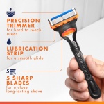Gillette Fusion5 Razors for Men, 1 Razor, 4 Blade Refills, Lubrastrip for a More - Image 3