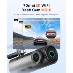 70mai Dash Cam M310, Dash Camera for Cars 1296P QHD, Smart Dash Cam Front Built - Image 2