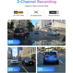 VIOFO A329T 4K 3CH Dash Cam Front Telephoto Rear, STARVIS 2 HDR, Wi-Fi 6 - Image 2
